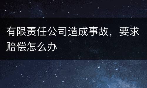 有限责任公司造成事故，要求赔偿怎么办