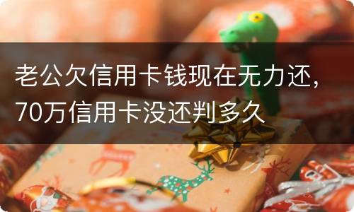 老公欠信用卡钱现在无力还，70万信用卡没还判多久