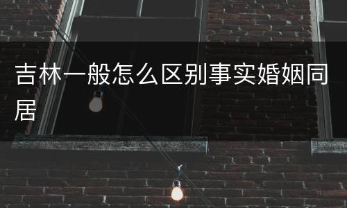 吉林一般怎么区别事实婚姻同居