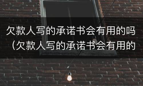 欠款人写的承诺书会有用的吗（欠款人写的承诺书会有用的吗怎么写）