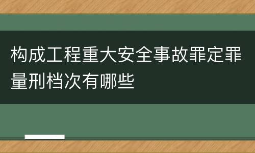 构成工程重大安全事故罪定罪量刑档次有哪些