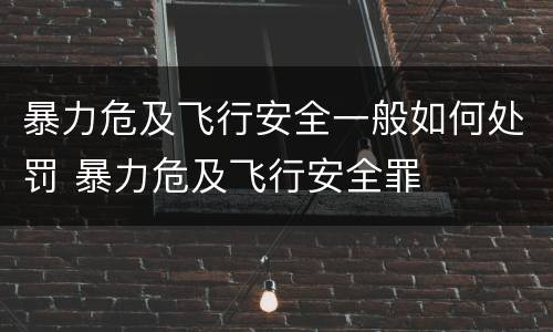 暴力危及飞行安全一般如何处罚 暴力危及飞行安全罪