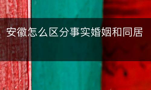 安徽怎么区分事实婚姻和同居