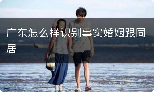 广东怎么样识别事实婚姻跟同居