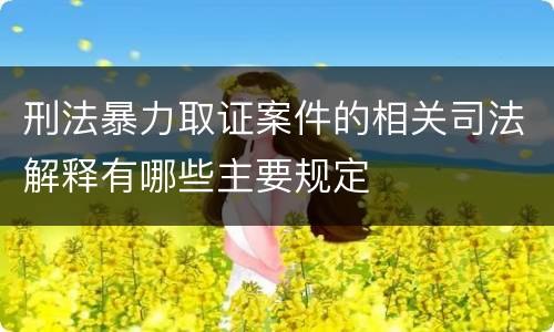 刑法暴力取证案件的相关司法解释有哪些主要规定