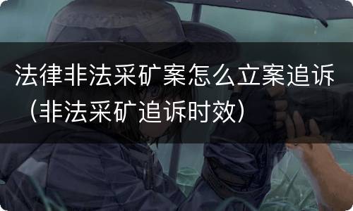 法律非法采矿案怎么立案追诉（非法采矿追诉时效）
