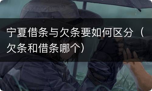 宁夏借条与欠条要如何区分（欠条和借条哪个）