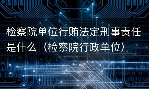 检察院单位行贿法定刑事责任是什么（检察院行政单位）