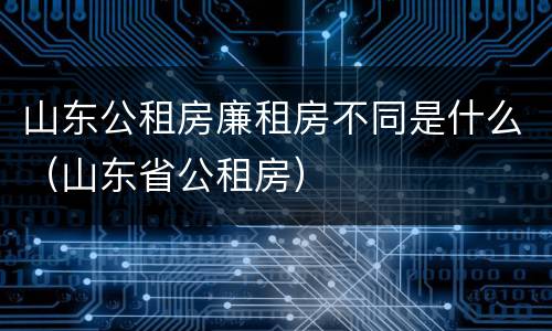 山东公租房廉租房不同是什么（山东省公租房）