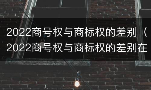 2022商号权与商标权的差别（2022商号权与商标权的差别在哪）