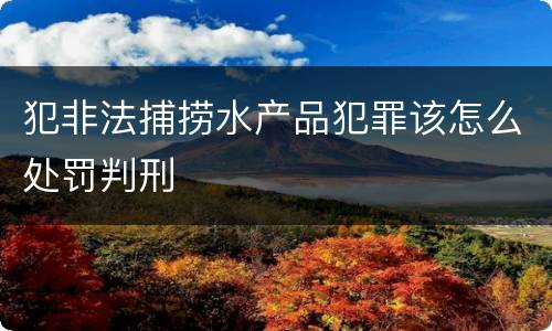 犯非法捕捞水产品犯罪该怎么处罚判刑