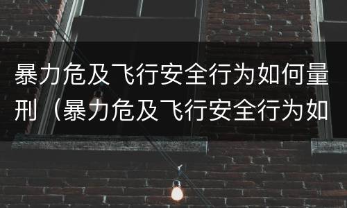 暴力危及飞行安全行为如何量刑（暴力危及飞行安全行为如何量刑标准）