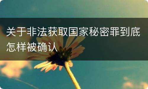关于非法获取国家秘密罪到底怎样被确认