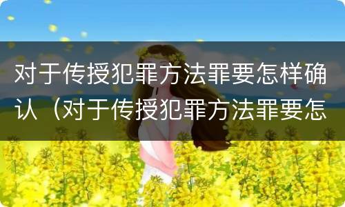 对于传授犯罪方法罪要怎样确认（对于传授犯罪方法罪要怎样确认关系）
