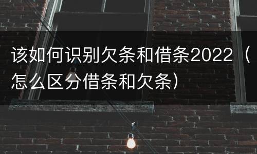 该如何识别欠条和借条2022（怎么区分借条和欠条）