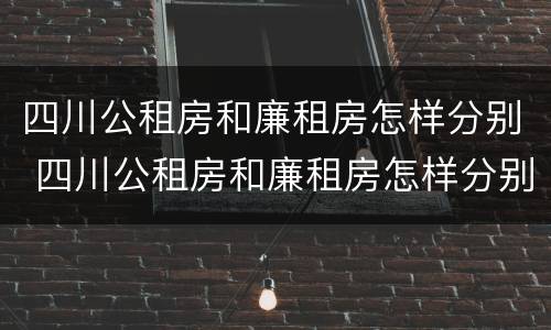 四川公租房和廉租房怎样分别 四川公租房和廉租房怎样分别出租