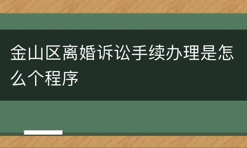 金山区离婚诉讼手续办理是怎么个程序