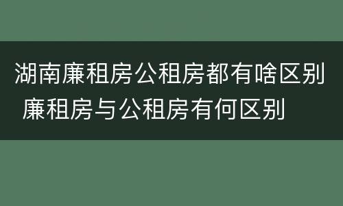 湖南廉租房公租房都有啥区别 廉租房与公租房有何区别