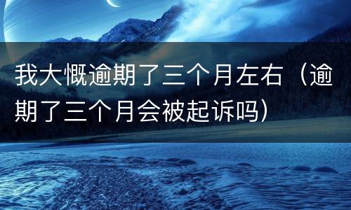 我大慨逾期了三个月左右（逾期了三个月会被起诉吗）