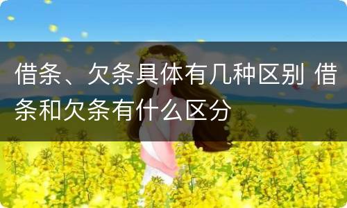 借条、欠条具体有几种区别 借条和欠条有什么区分