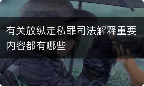 有关放纵走私罪司法解释重要内容都有哪些
