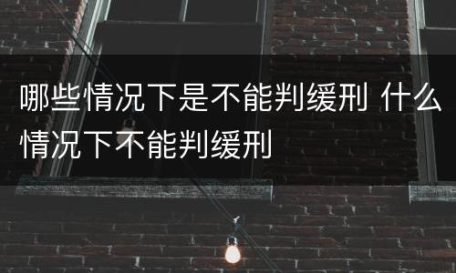 哪些情况下是不能判缓刑 什么情况下不能判缓刑