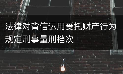 法律对背信运用受托财产行为规定刑事量刑档次