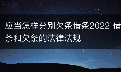 应当怎样分别欠条借条2022 借条和欠条的法律法规