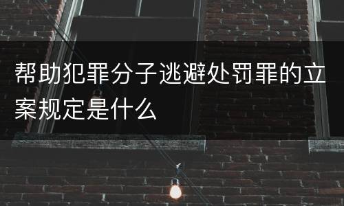 帮助犯罪分子逃避处罚罪的立案规定是什么