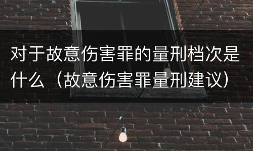 对于故意伤害罪的量刑档次是什么（故意伤害罪量刑建议）
