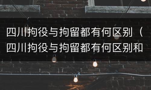 四川拘役与拘留都有何区别（四川拘役与拘留都有何区别和联系）