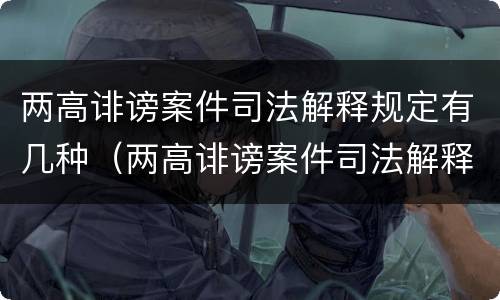 两高诽谤案件司法解释规定有几种（两高诽谤案件司法解释规定有几种类型）
