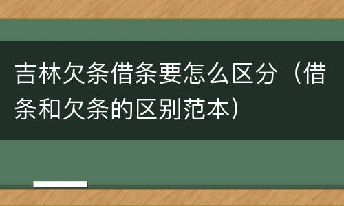 吉林欠条借条要怎么区分（借条和欠条的区别范本）