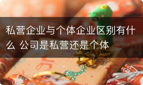 私营企业与个体企业区别有什么 公司是私营还是个体