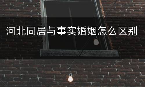 河北同居与事实婚姻怎么区别
