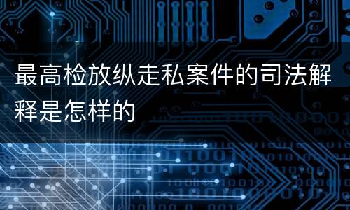 最高检放纵走私案件的司法解释是怎样的