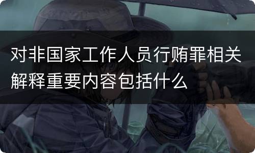 对非国家工作人员行贿罪相关解释重要内容包括什么