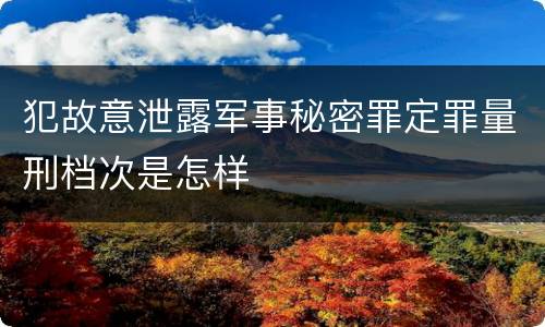 犯故意泄露军事秘密罪定罪量刑档次是怎样