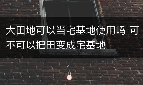 大田地可以当宅基地使用吗 可不可以把田变成宅基地