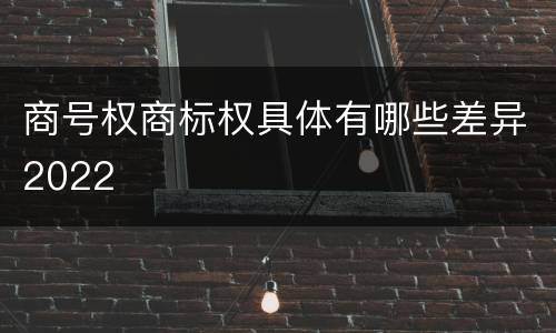 商号权商标权具体有哪些差异2022