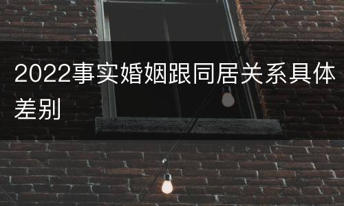 2022事实婚姻跟同居关系具体差别