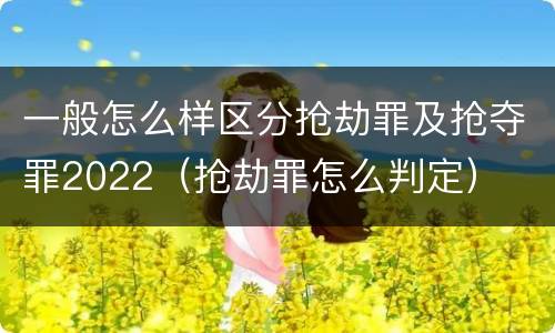 一般怎么样区分抢劫罪及抢夺罪2022（抢劫罪怎么判定）