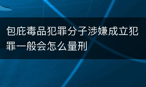 包庇毒品犯罪分子涉嫌成立犯罪一般会怎么量刑