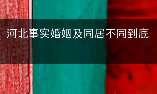 河北事实婚姻及同居不同到底