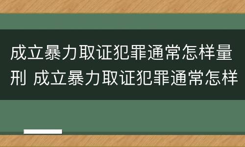 成立暴力取证犯罪通常怎样量刑 成立暴力取证犯罪通常怎样量刑的
