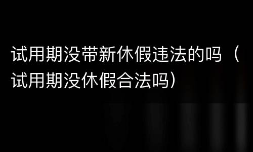 试用期没带新休假违法的吗（试用期没休假合法吗）