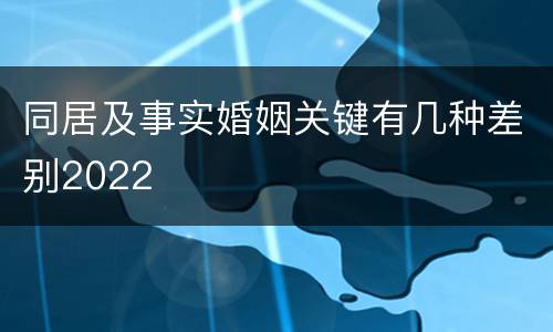 同居及事实婚姻关键有几种差别2022