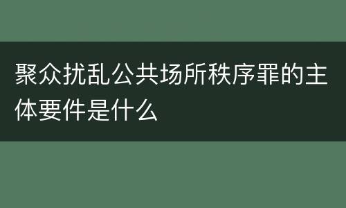聚众扰乱公共场所秩序罪的主体要件是什么
