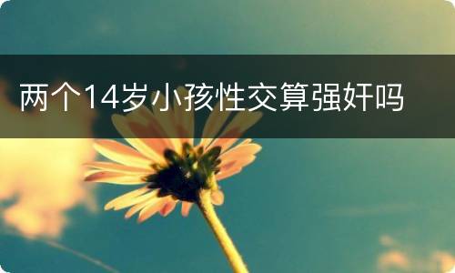 两个14岁小孩性交算强奸吗