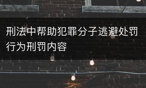 刑法中帮助犯罪分子逃避处罚行为刑罚内容